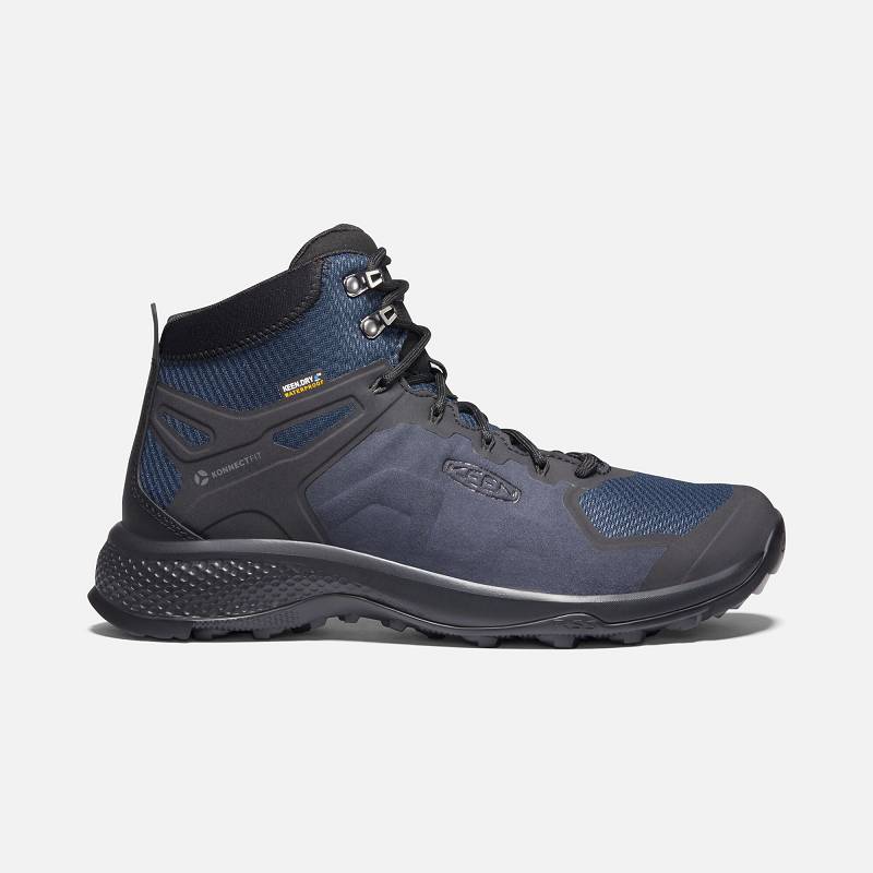 Keen Explore Waterproof Wanderstiefel Herren DE-79683 Blue Nights/Black - Keen Herrenschuhe Blau